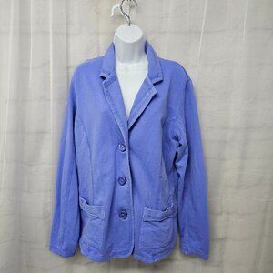 Fresh Produce Jacket Periwinkle Jersey Beach Coastal Casual Comfy L